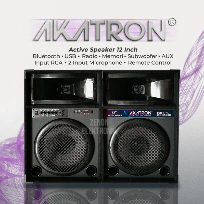 Speaker Aktif Akatron 12 IN Inch Inchi Subwoofer Dapat 2 Box Lebih