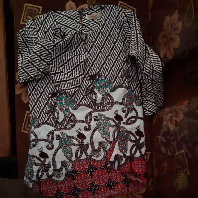 Terlaris Serut Genes Jelita Tunic Navbor Yelbor Whitbor Creambor Tunik Batik Modern Hrb030 Dolbi Dob
