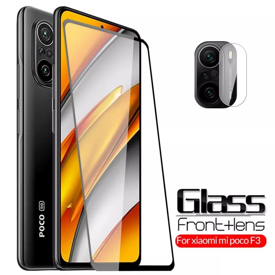 Tempered Glass XIAOMI POCO F3 Anti Gores Warna Pelindung Layar FREE Pelindung Camera Screen Guard