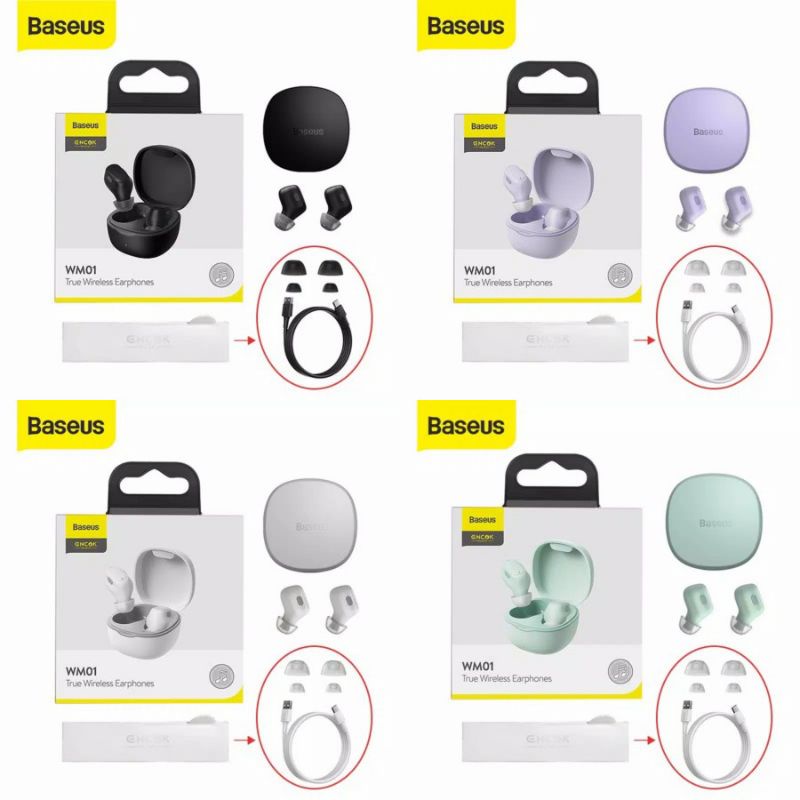 Baseus Bowie WM01 True Wireless Bluetooth Earphone Mini Earbuds TWS