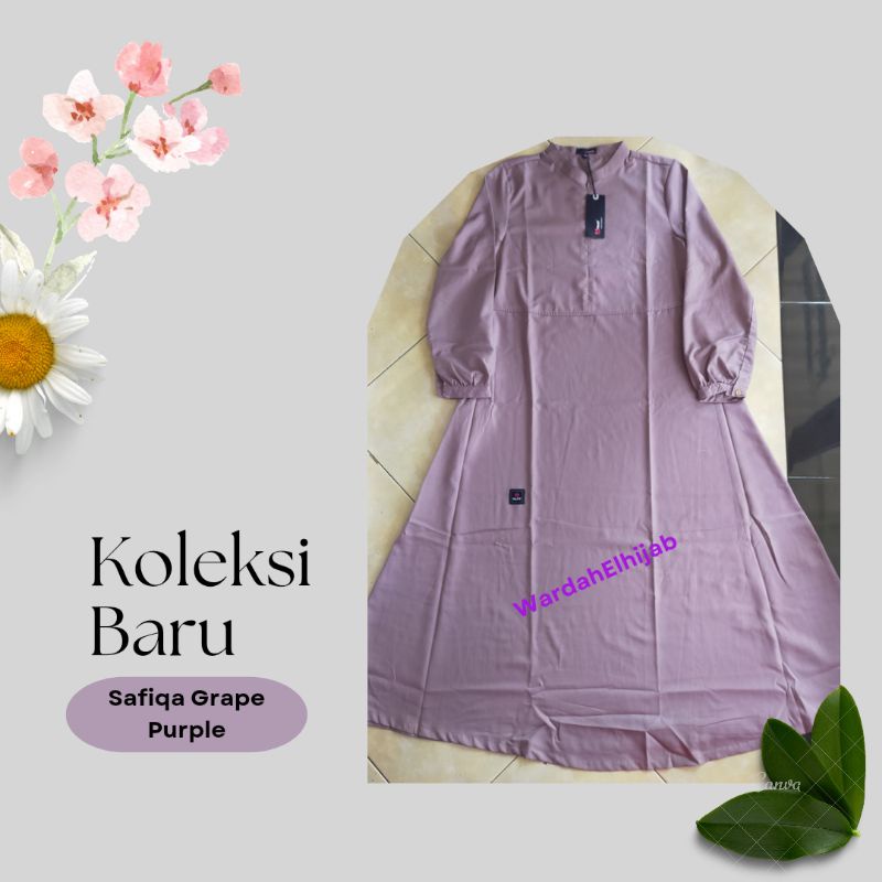MUTIF GAMIS SAFIQA GRAPE| GAMIS MUTIF POLOS TERBARU 2021