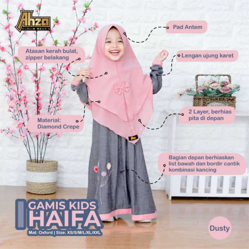 GAMIS ANAK GAMIS KIDS HAIFA DUSTY BY AHZA