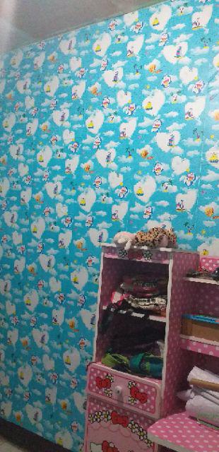 Bayar Di Tempat (cod) Wallpaper Dinding Motif Kembang Emas ±45 Cm X 10 M