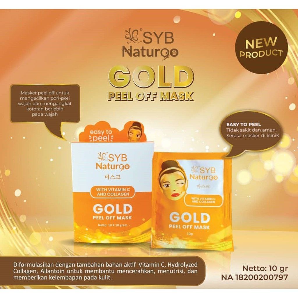 SYB Naturgo NaturgoPeel off Mask Gold Milk Charcoal Diamond masker