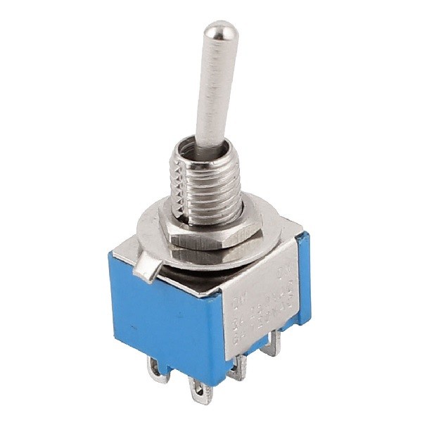 Toggle Switch DPDT 6 pin MTS-203 Biru