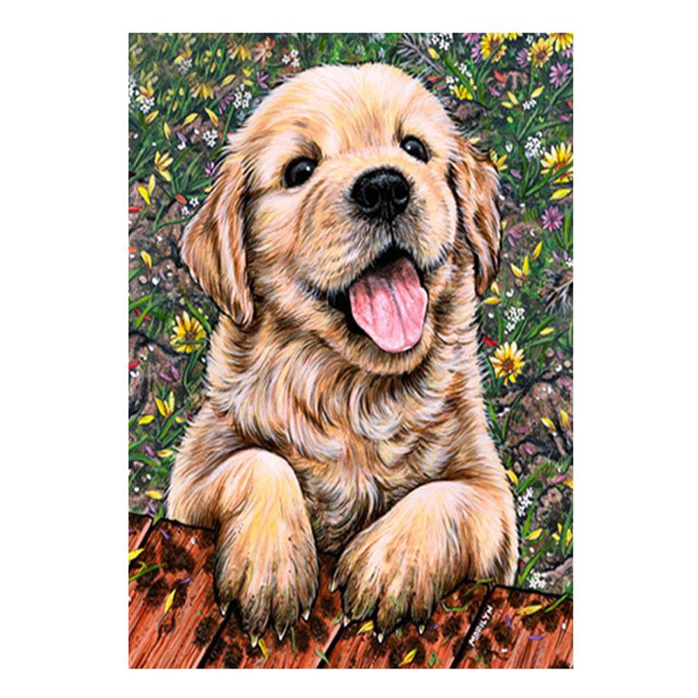 Diy Lukisan Diamond 5d Dengan Gambar Anjing Lucu Untuk Hiasan