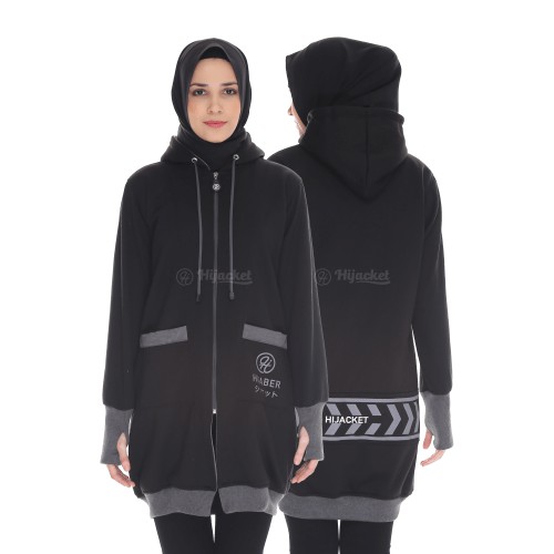Jacket Hijacket Yukata I Jaket Hijaber I Hijaket Original I Jaket Muslimah-BLACK