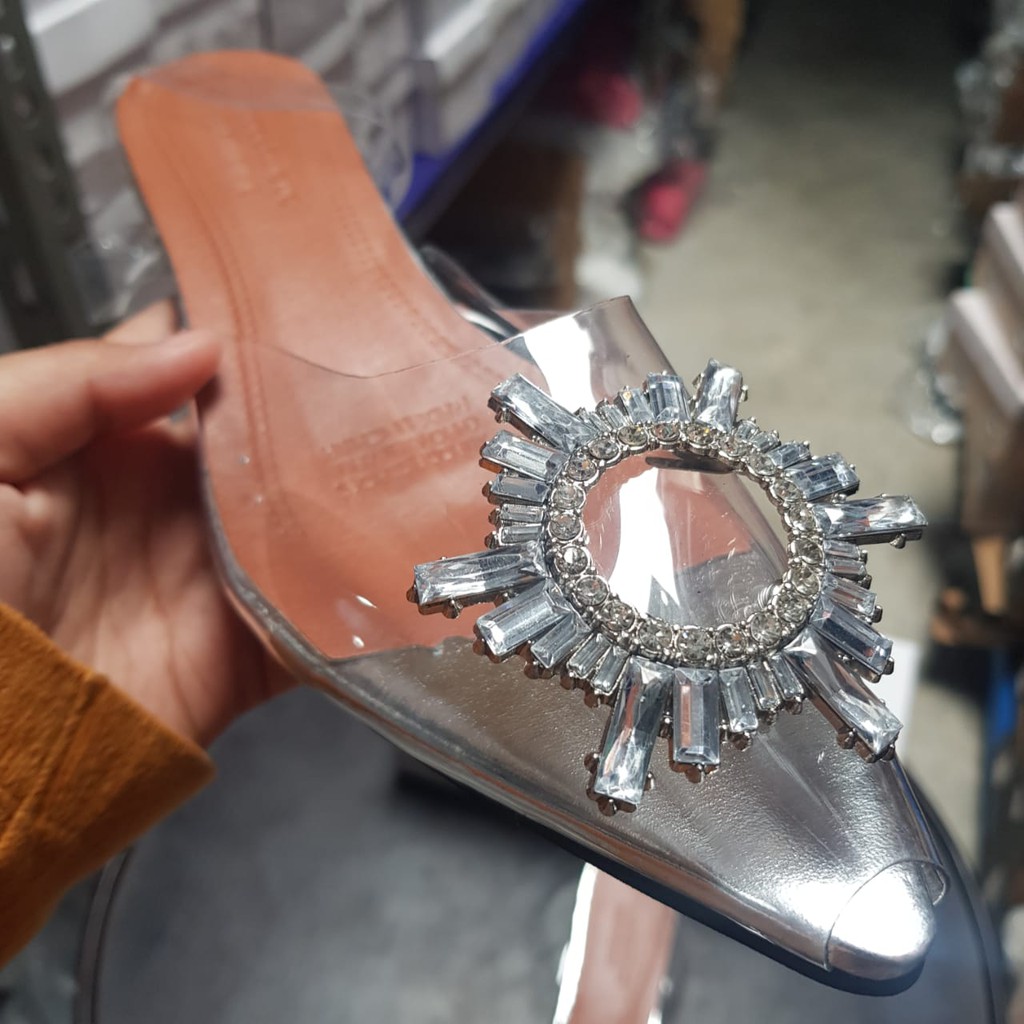 0129 Bohemian Bride Sepatu Flat Kaca Transparant Terbaru 3cm