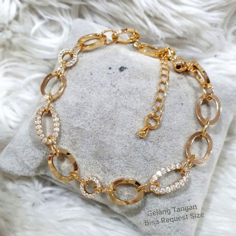 Gelang Premium Gold lapis emas Gelang Krincingan Mirip emas asli anti karat Gelang Rantai 1883