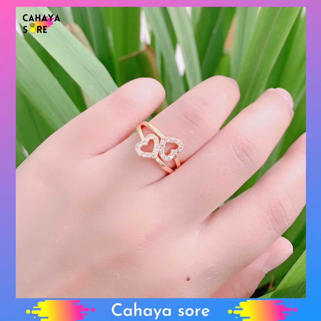 Cincin Xuping Gold Cincin Dewasa Model Permata Love CD55