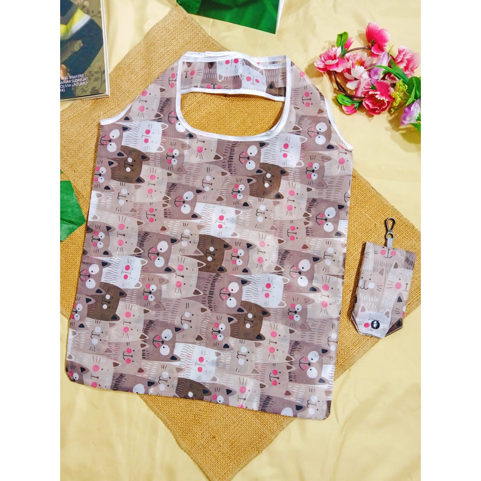 TAS BELANJA MOTIF TAS LIPAT KOREA PREMIUM PRAKTIS SHOPPING BAG REUSABLE UKURAN KECIL