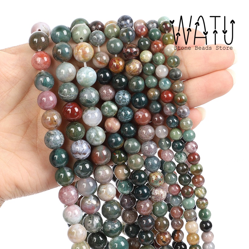 Manik Batu Alam Indian Agate Round Beads