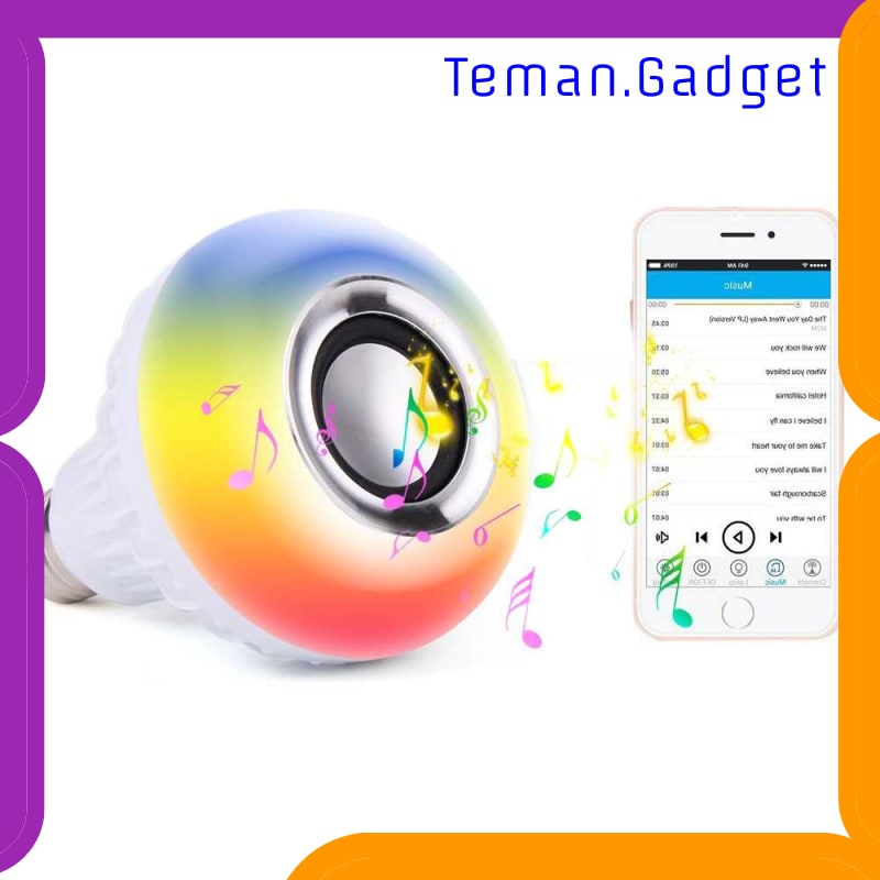 TG-DG335 TAFFLED LED RGB E27 12W DENGAN BLUETOOTH SPEAKER - GBKOF