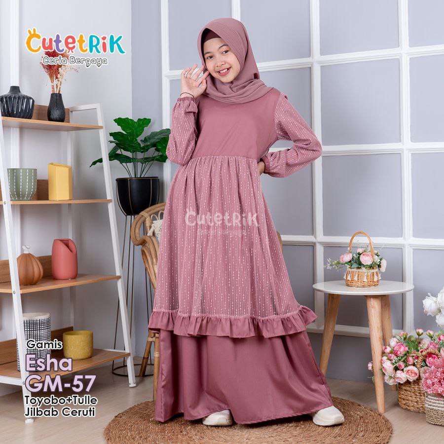 Cutetrik Gamis Esha / Gamis Brokat Esha / Gamis couple ibu dan anak