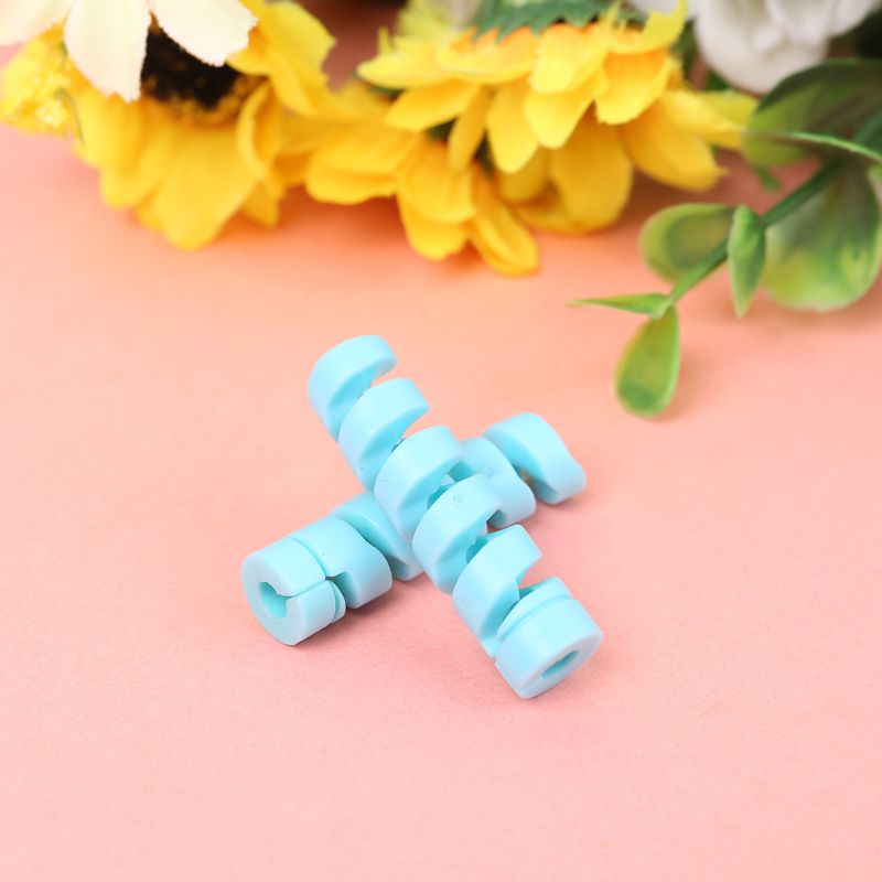 Cre 2pcs / set Pelindung Kabel Data / Charger USB Bentuk Spiral Untuk Smartphone