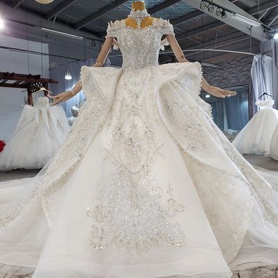 Fashion gaun pengantin 2022 pameran baru mewah temperamen satu bahu renda pinggang tinggi manik-mani