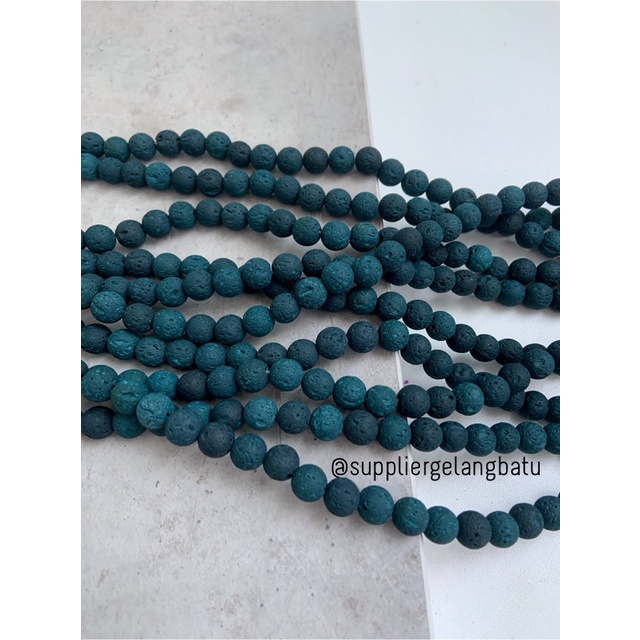 renceng BLUE NAVY lava stone BIRU 8mm batu akik merapi larva DIFFUSER