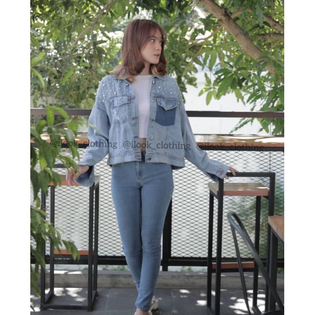 NINA PEARL JACKET - JACKET JEANS WANITA TANGAN PANJANG