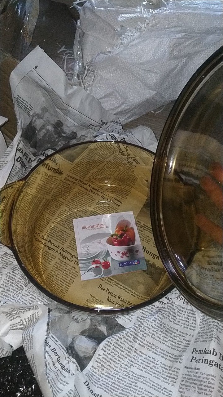 Panci Kaca Vitroline Amberline Casserole 3.5 Liter Luminarc