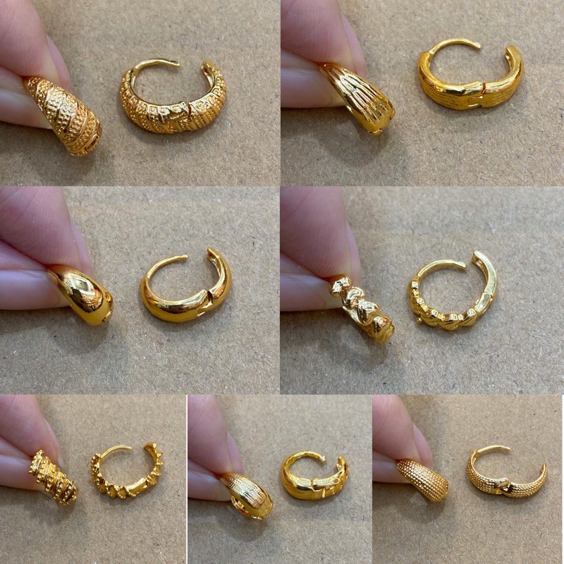 Anting jepit polos dewasa 24k