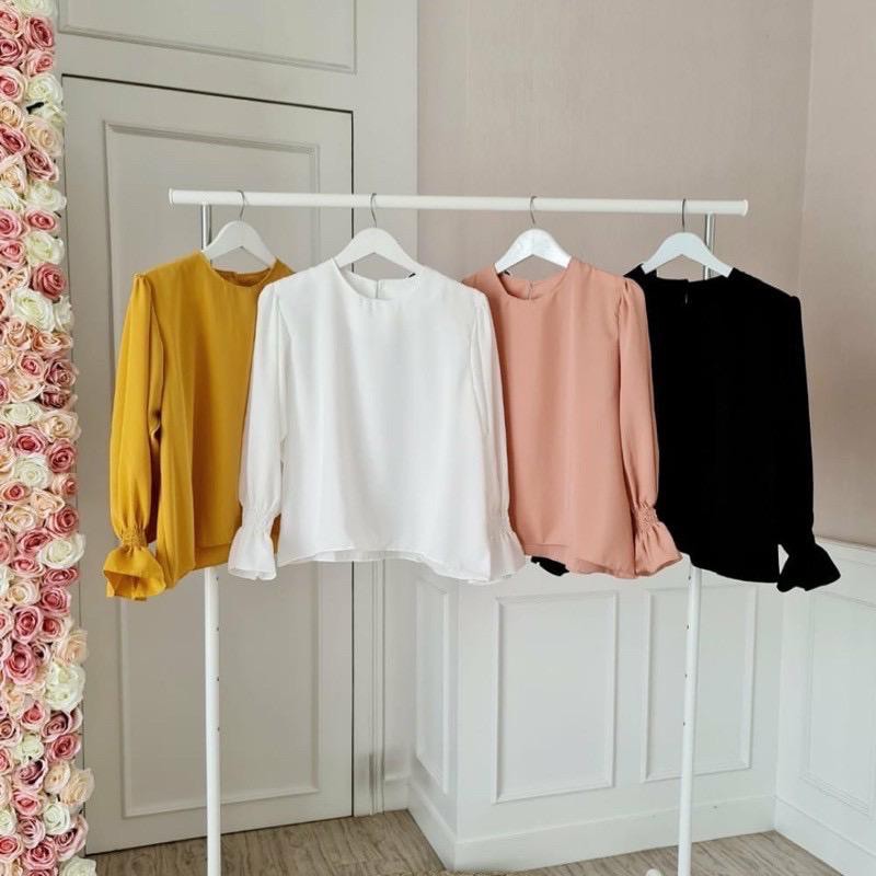 Meguri Blouse Pusatgrosir_solo/ Mosscrepe Polos Premium Termurah Hits Selebgram