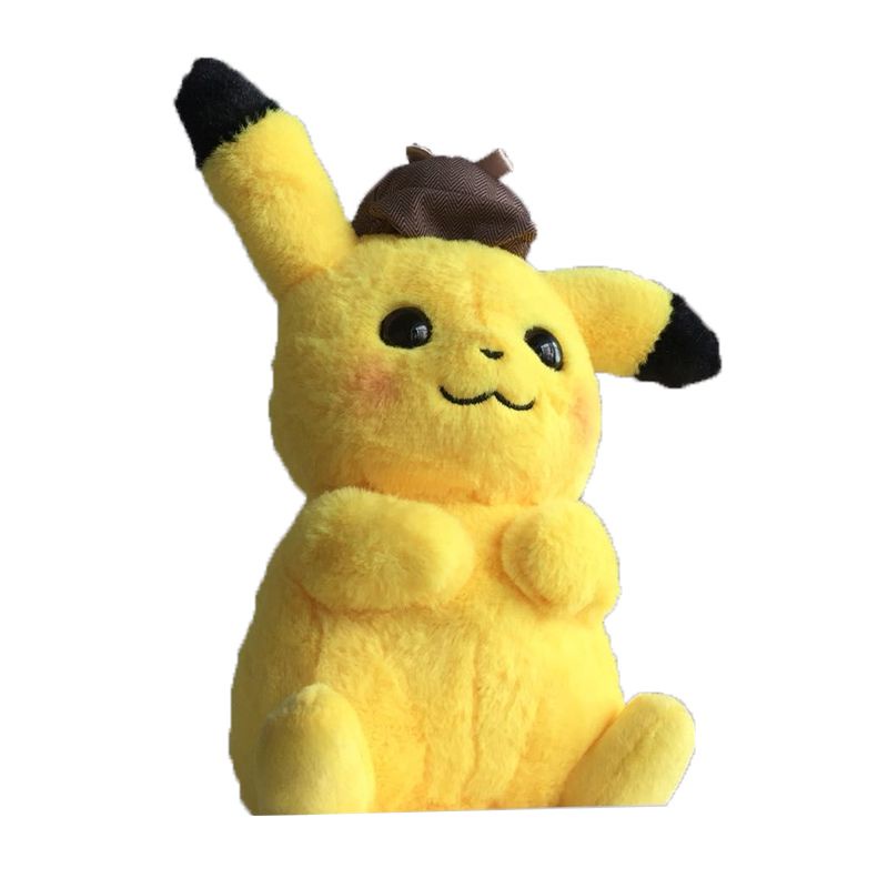 25cm New Movie Pokemon Pikachu Detective Toy Soft Plush Stuffed Figure Kids Gift Toys