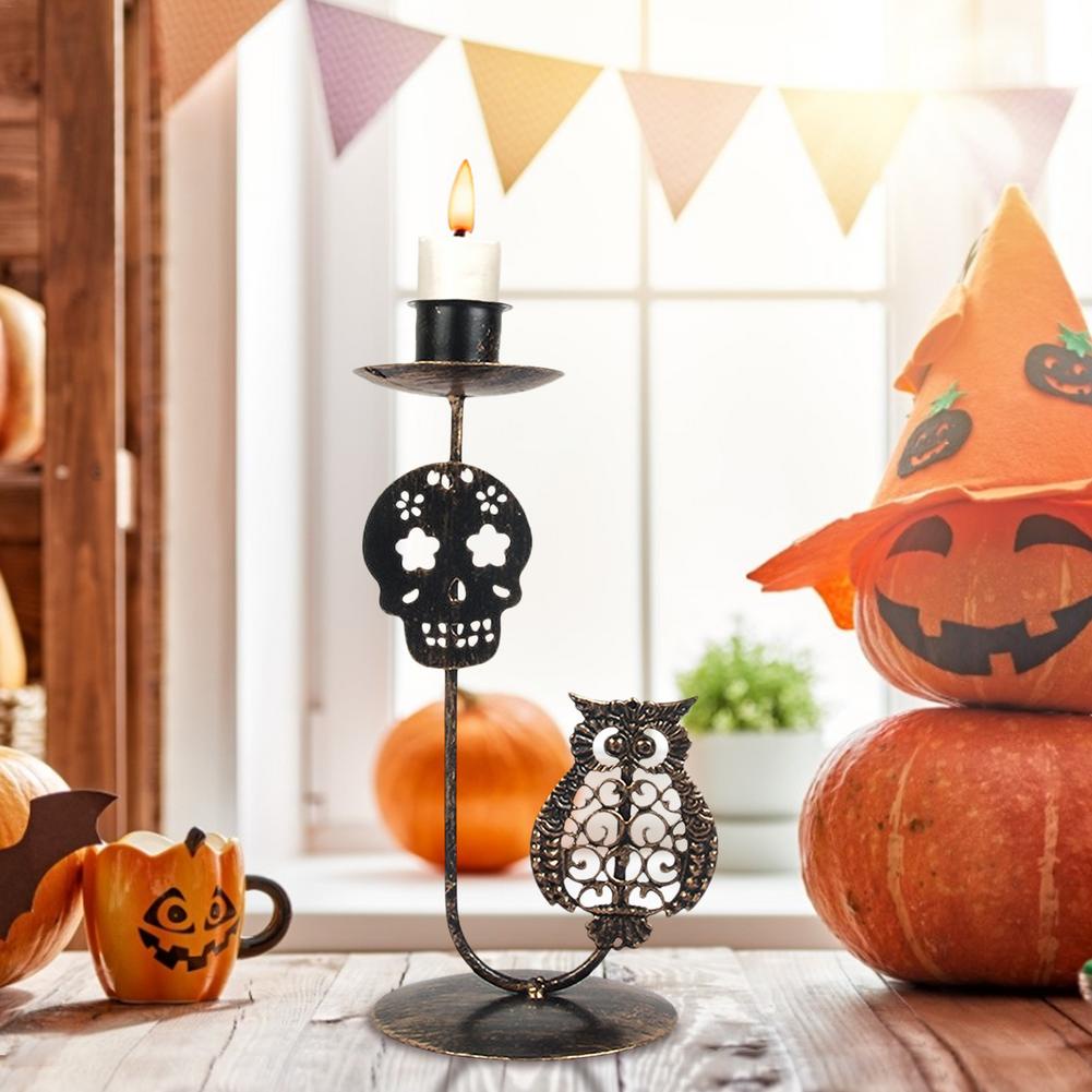 Holder Lilin Bahan Besi Gaya Retro Untuk Dekorasi Halloween