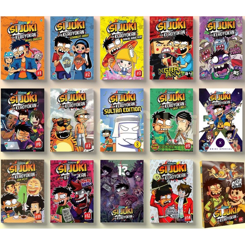 Komik Si Juki Seri  Keroyokan 1,2,3,4,5,6,7,8,9,10 (X),11,12,13,14,15 Penerbit Bukune