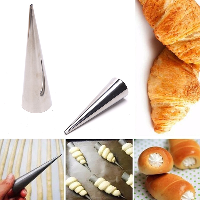 1 Pc Tabung Kerucut Spiral Bahan Baja Untuk Alat Baking Roti Croissants