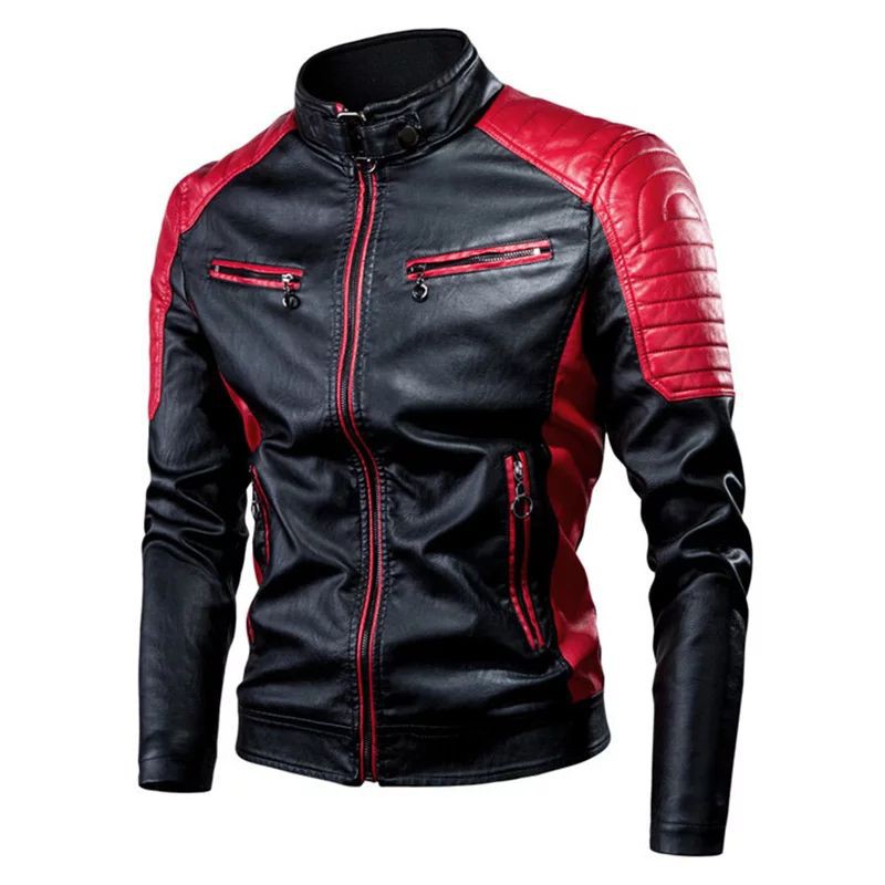 Jaket Motor Touring Bikers Pria Kulit Sintetis