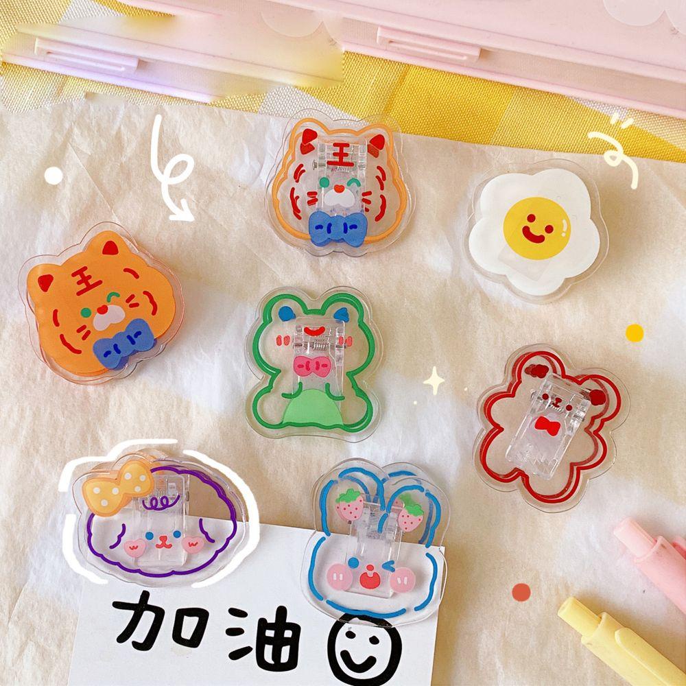 Lanfy Klip Transparan Kecil Hias Bookmark Alat Tulis Sekolah Surat Halaman Pemegang Perlengkapan Kantor Desktop Organizer Makanan Ringan Sealing Clip