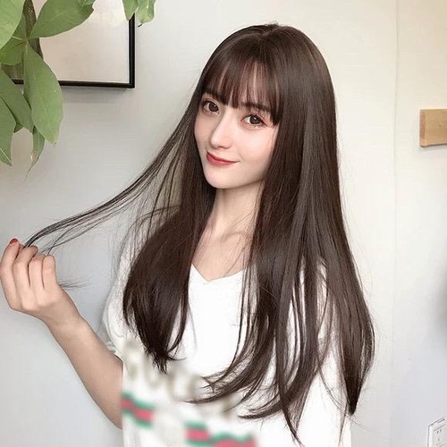 Wig Rambut Panjang Lurus Full Lace / Rambut Palsu Perempuan Dewasa Hair Extension Long Straight Poni Depan C5 F697