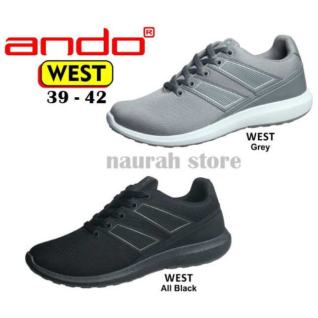 ANDO WEST GREY SEPATU SNEAKERS PRIA TERBARU RINGAN DAN KUAT KUALITAS IMPORT