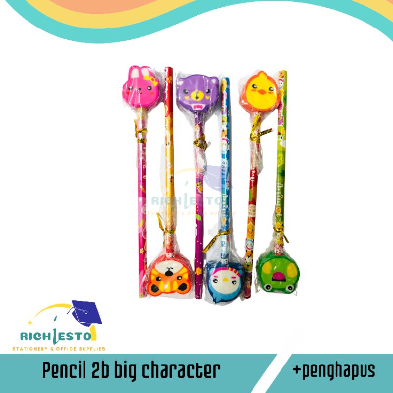 

(PCS)Pencil 2b Big Karakter+Penghapus/Pensil