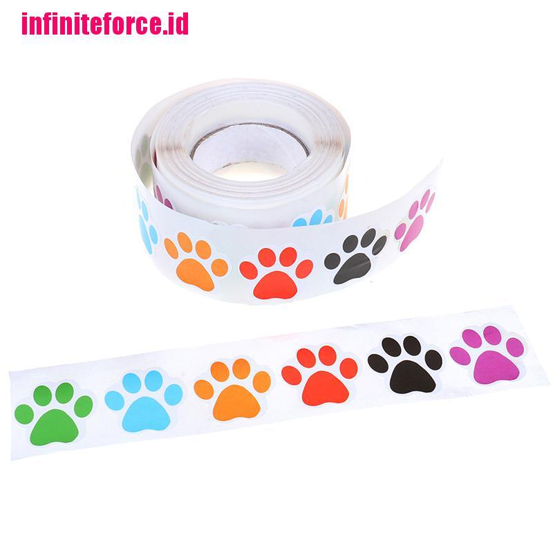 500pcs Colorful Paw Print Stickers Dog cat Paw Labels Stickers reward sticker