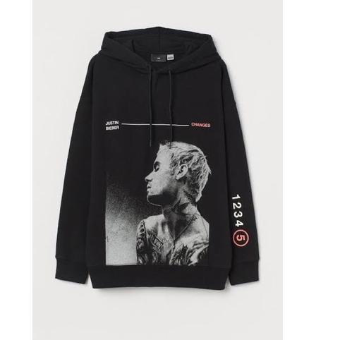 [BAYAR DITEMPAT] HOODIE H'M JUSTIN BIEBER CHANGES BLACK & CREWNECK JUSTIN BIEBER CHANGES BLACK ORIGI