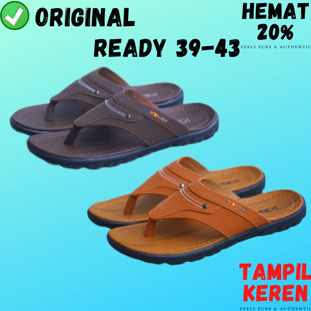 Sandal pria Sendal casual kulit asli original tali jepit
