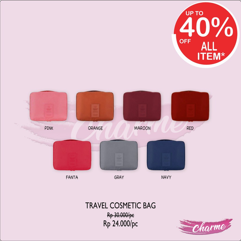 (READY&amp;ORI) Tas Travel Bag Travelling Cosmetic Organizer Pouch Tas Monopoly Bag Polos Serbaguna K142