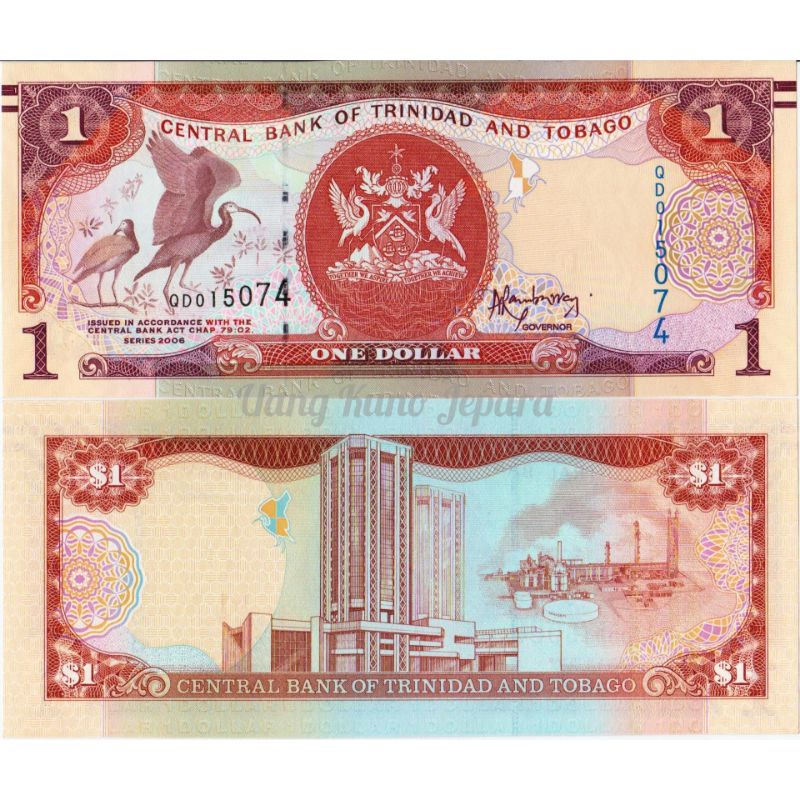 Uang Kuno Luar Atau Asing 1 Dollar Trinidad and Tobago Tahun 2006