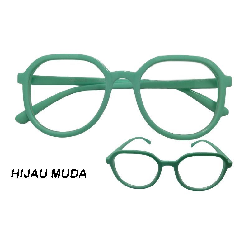 Kacamata Anak Kecil Kacamata Transpran Bening Kacamata Anak Laki Laki Kacamata Anak Perempuan Lensa Bening Gaya Keren Cowok Perempuan KIds Glasses Unisex Eye Protection COD Bayar Ditempat-HIJAU MUDA