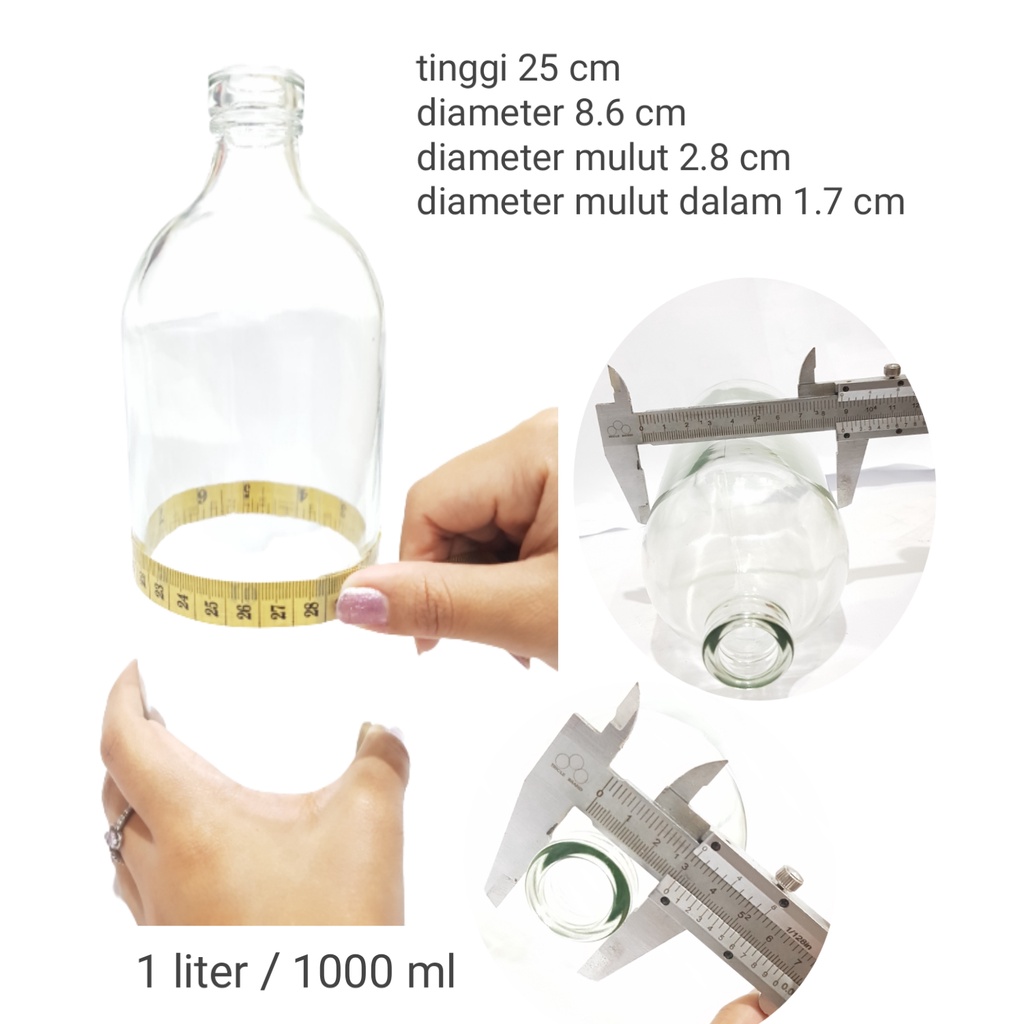 BOTOL KACA BOLLES 1 LITER + tutup plug bening  Harga Grosir /  BOTOL KACA 1000 ML / HARGA GROSIR  BOTOL MADU / BOTOL JAMU KAPASITAS 1000 ML KACA