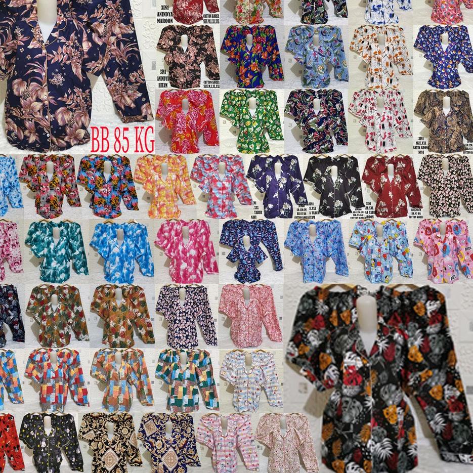 ➩ ISANNY PIYAMA SET 3IN1 SIZE.XXL JUMBO/ABSTRAK/KARAKTER/TIE DIE/SULTAN/PYAMA DEWASA/ ⅎ