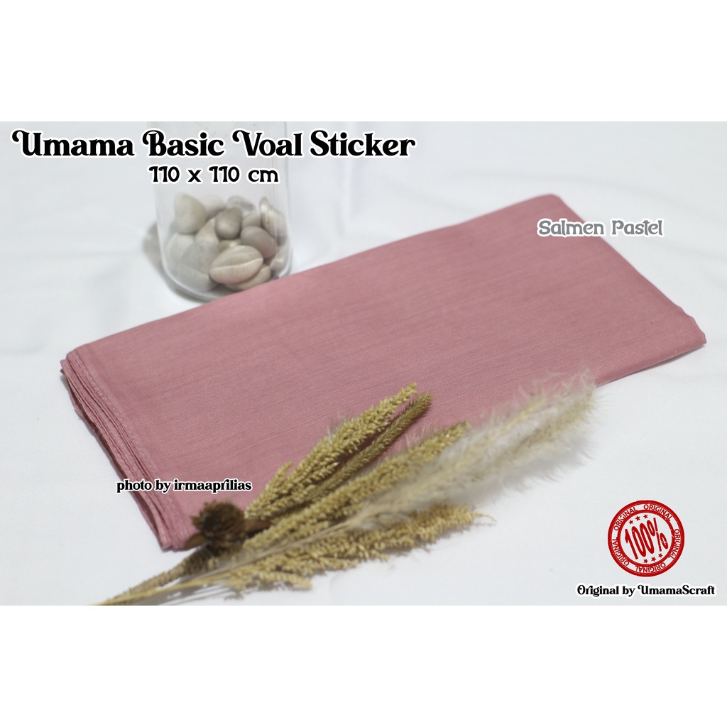 Hijab Basic Voal Umama Jilbab Segi Empat Polos Umama Kerudung Polos Segi Empat Part 2-SALMON PASTEL