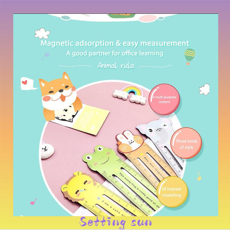 Penguasa Kreatif Skala 15 Cm Lucu Kartun Magnetik Lembut Penggaris Zodiak Bookmark Alat Tulis Siswa TN