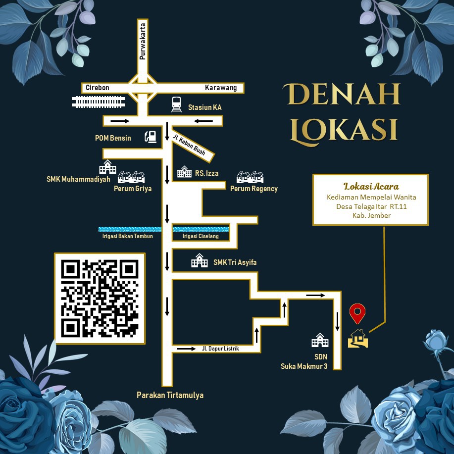 Denah Lokasi Untuk Undangan Digital Video Pernikahan (Denah Manual, Google Maps, Qrcode, Gambar JPG)