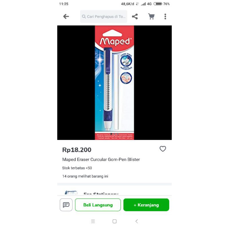 

Maped Eraser Curcular Gom-Pen Blister