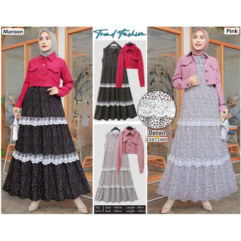 GAMIS KUTUNG MIX JAKET CROP BY EXTU KEKINIAN