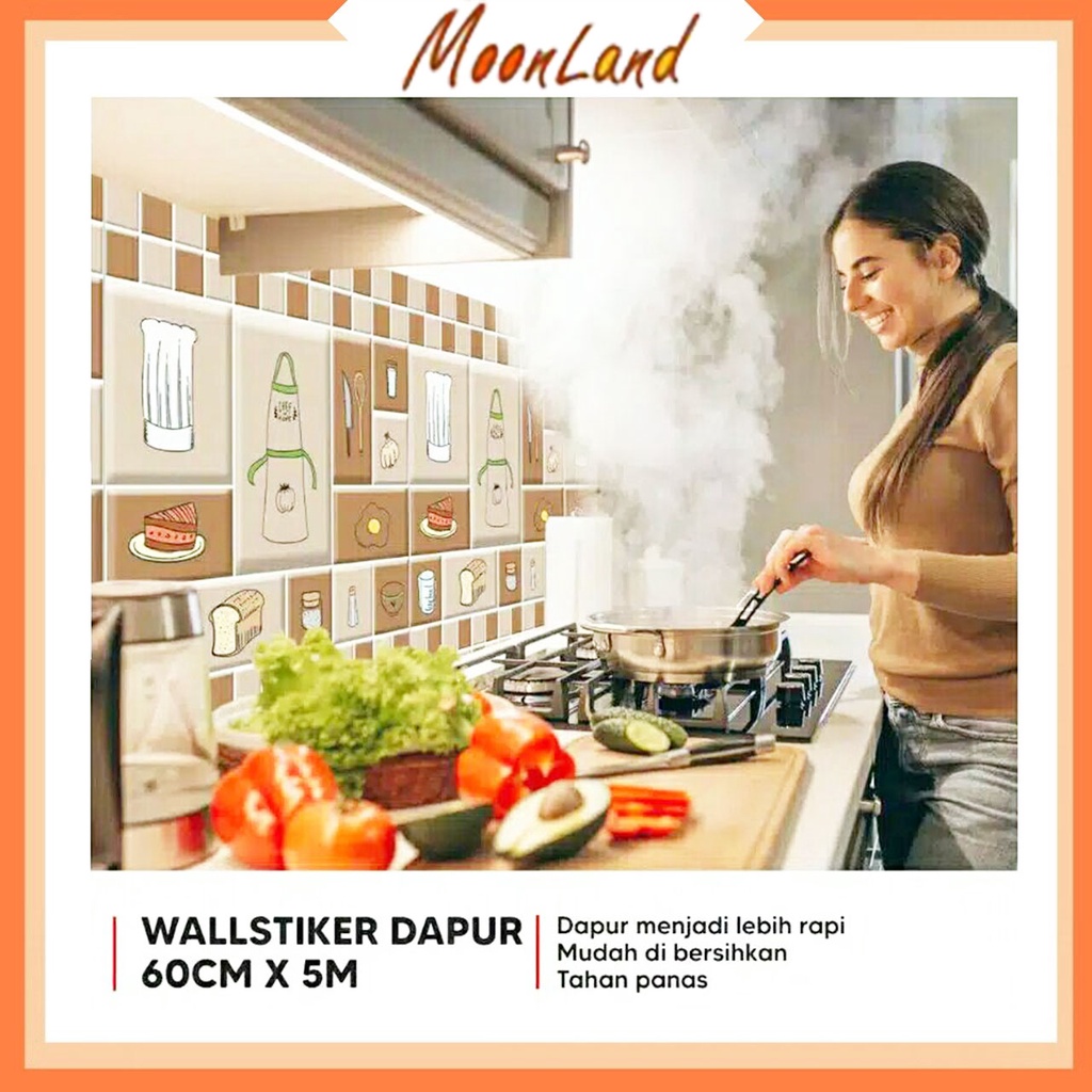 MoonLand 121 COD WALL STIKER DAPUR MURAH ANTI AIR / WALLPAPER AESTHETIC STICKER DINDING 60 CM X 5M