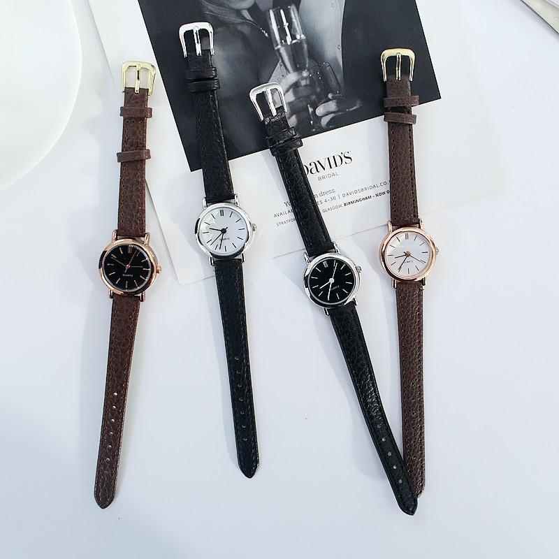 BAJ Jam Tangan Quartz Strap PU Analog Casual Gaya Retro Wanita Persegi Watch Korean Fashion RM026