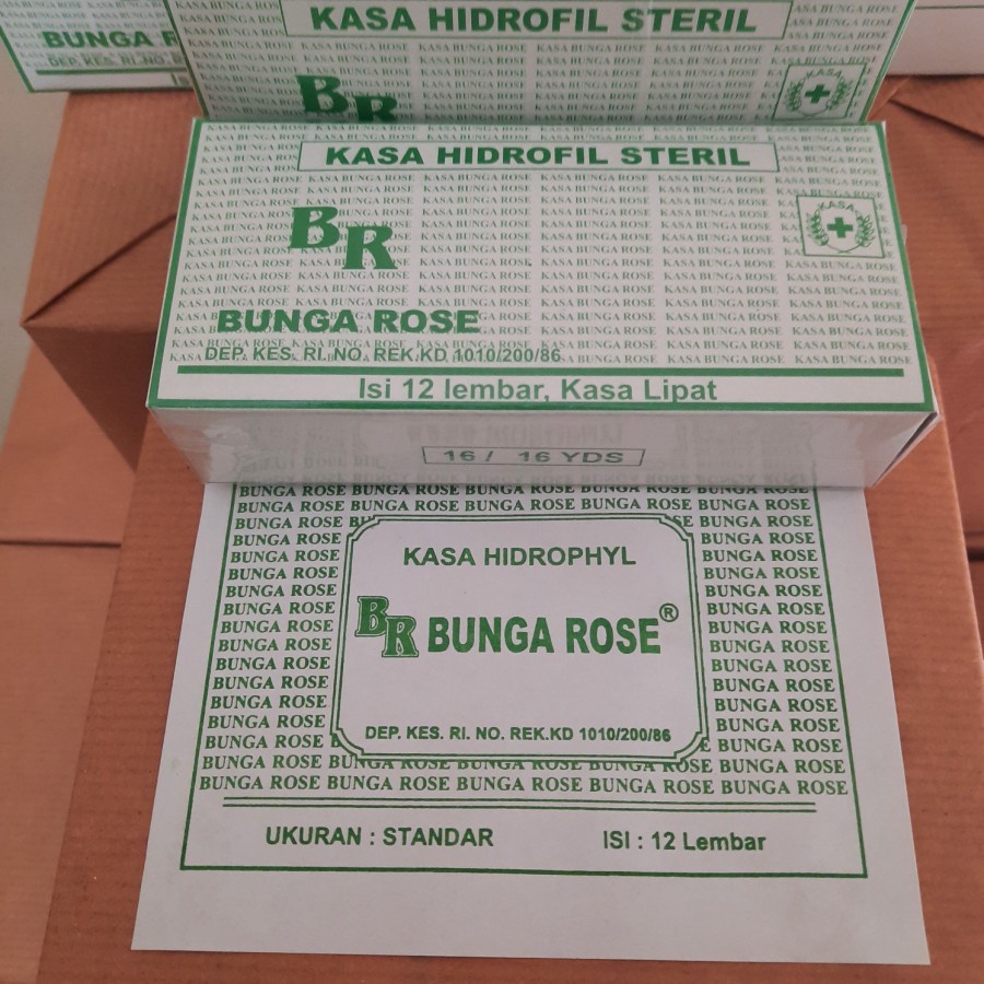 Kasa Steril 16 x 16 isi 10 Pak Bunga Rose Kasa Hidrofil Steril